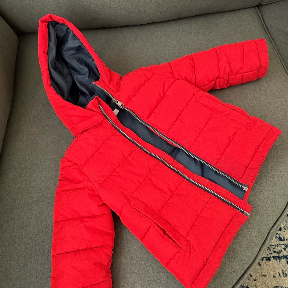 Kids Red Puffer Jacket (3/4 YO)